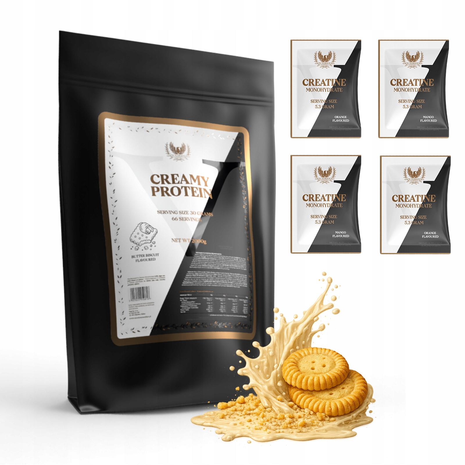 Victorious Creamy Whey Protein Complex 2000g Wpc Protein 2kg Sušenky