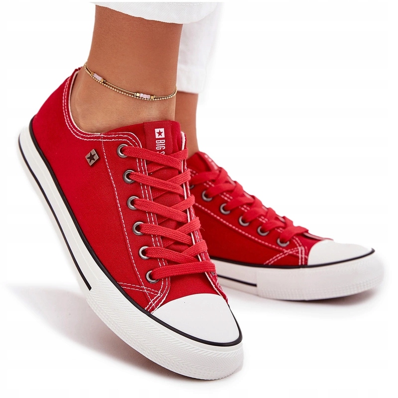 Trampki Damskie Materiałowe Klasyczne Niskie Big Star DD274A234 Czerwone 41