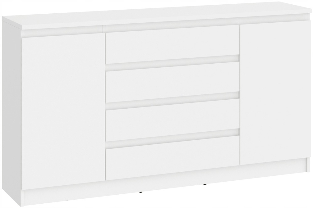 

Pojemna Komoda Szafka Wioletta Biały 4 szuflady