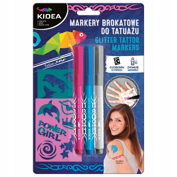 KIDEA MARKERY DO TATUAŻU Z SZABLONAMI