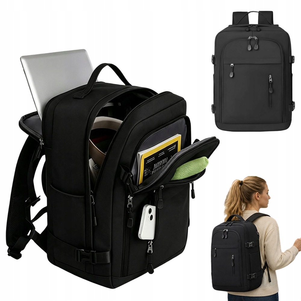 Plecak Do Samolotu Podróżny Na Laptopa 24L Z Paskiem Do Walizki 40X30X20CM