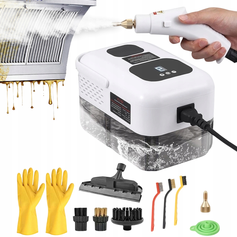 Parní čistič 2500 W – ruční napařovač s displejem, 9 režimů páry 1200 Ml