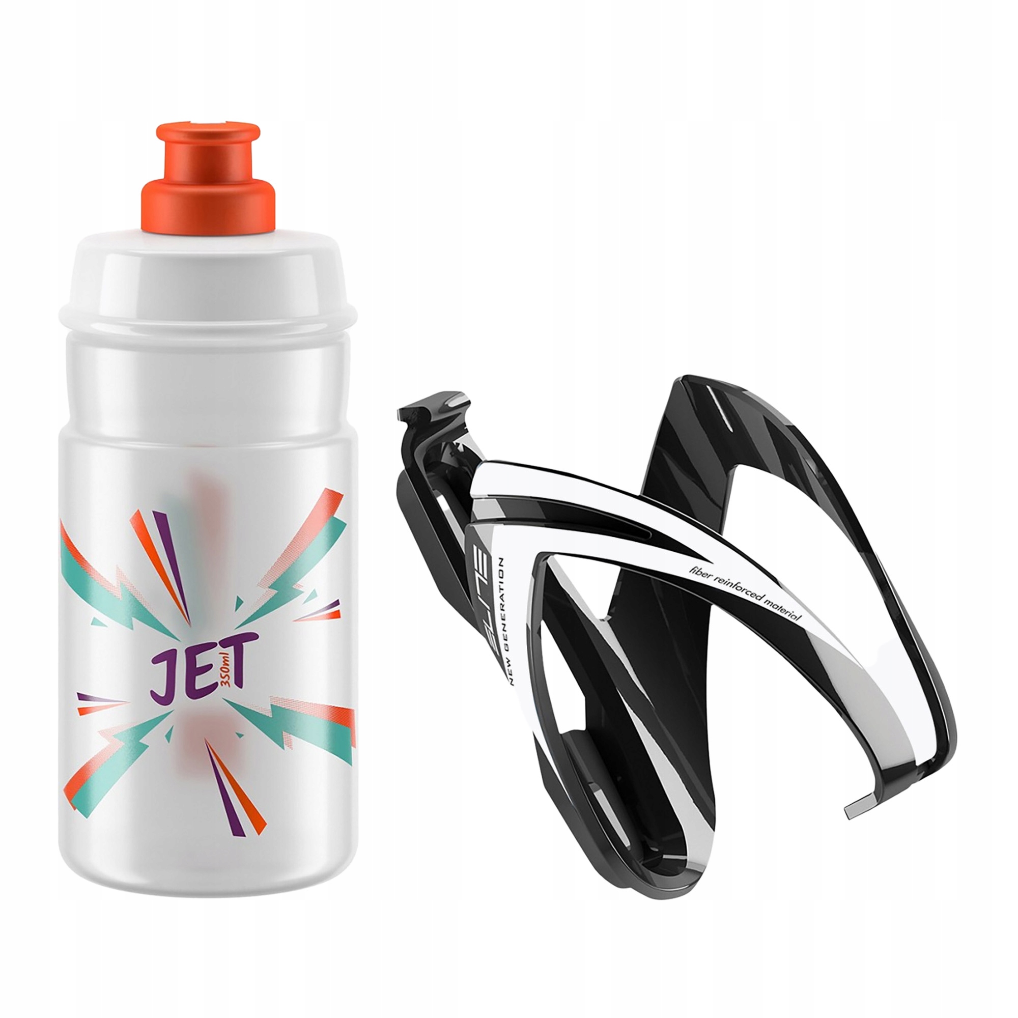 Bidon Elite Kids Z Bidonem 350ML White Orange