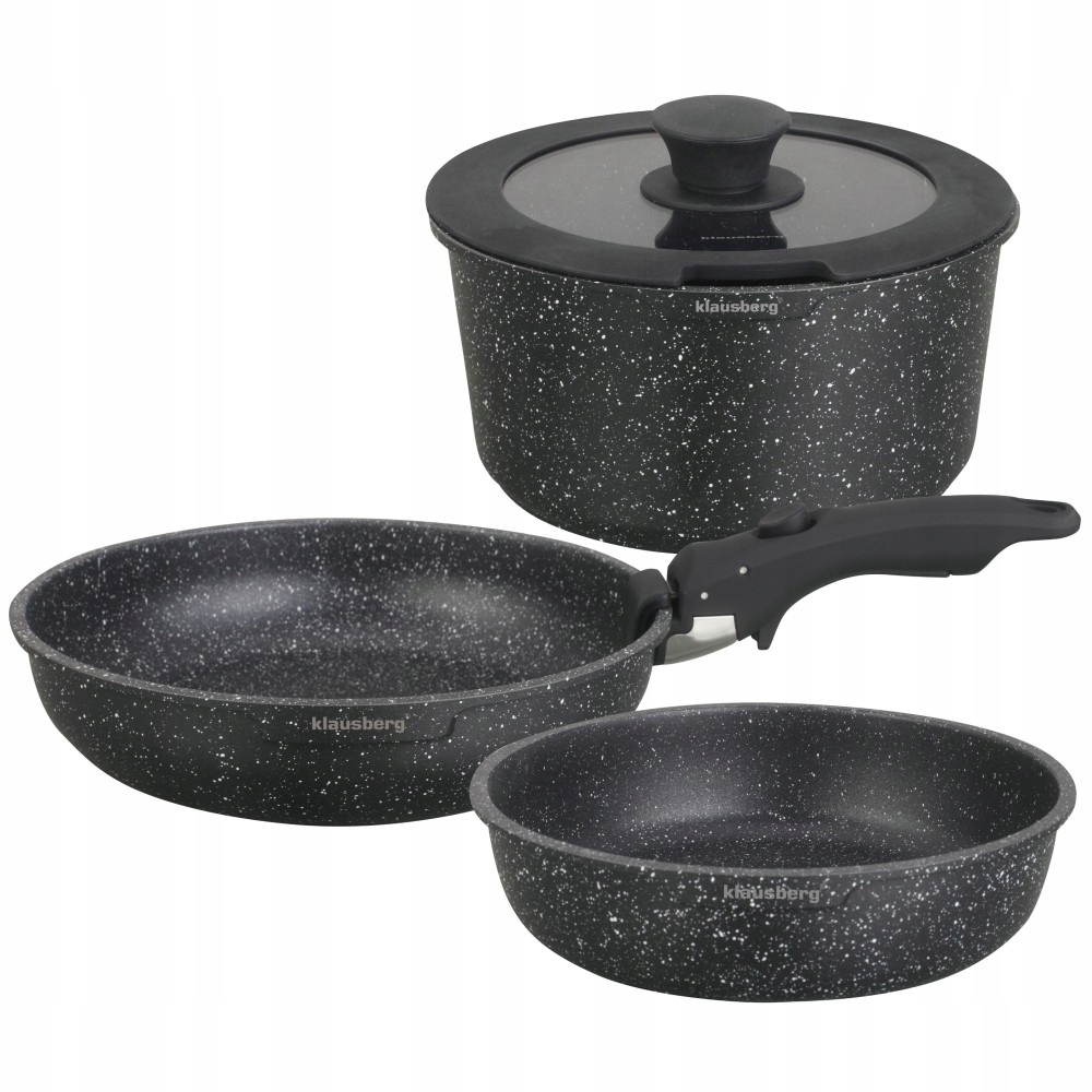 5dílná Sada hrnců , hliník s mramorovým povlakem, Klausberg