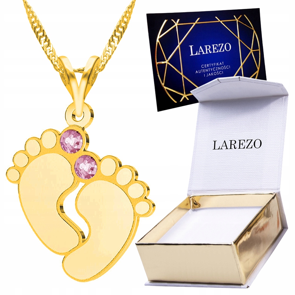 

Naszyjnik złoty łańcuszek 925 Stópki Dziecięce