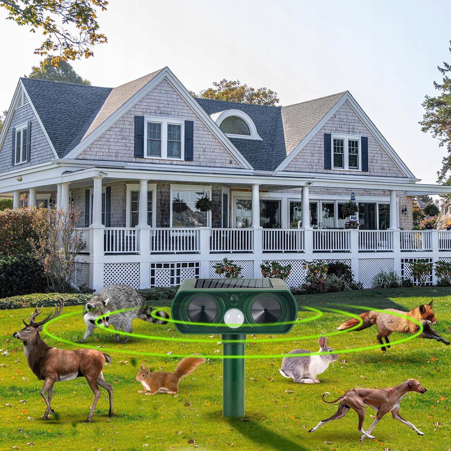 ZEWNĘTRZNY ODSTRASZACZ KOTÓW,ULTRADŹWIĘKOWY ODSTRASZACZ KOTÓW,PRZECIW KOTOM Waga produktu z opakowaniem jednostkowym 0.33 kg