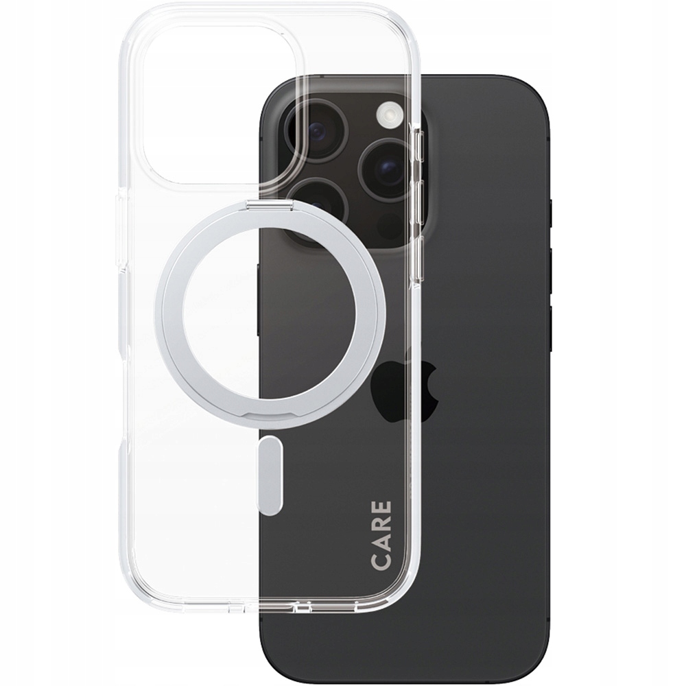 PANZERGLASS Feature Case Transparent w. Silver Kickstand & MagSafe iPhone 16 Pro — 3