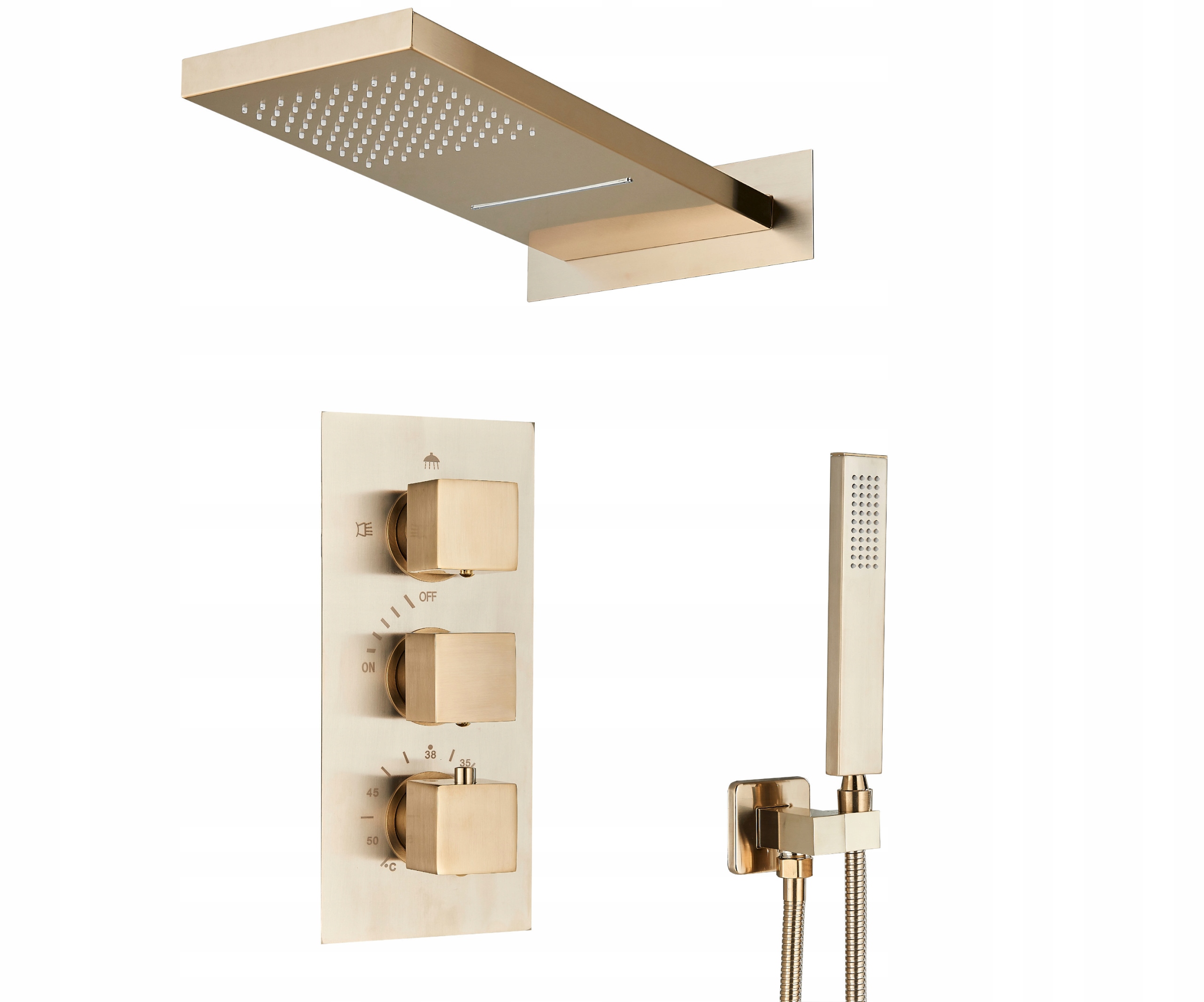 Podomietkový Set, Vodopád, Zlatý Brúsený Termostat