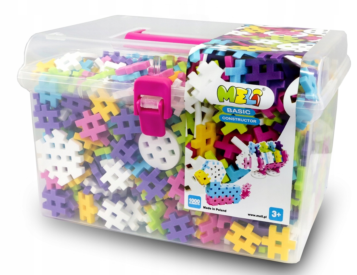 

Meli Klocki Basic Constructor Pink Travel Box 1000
