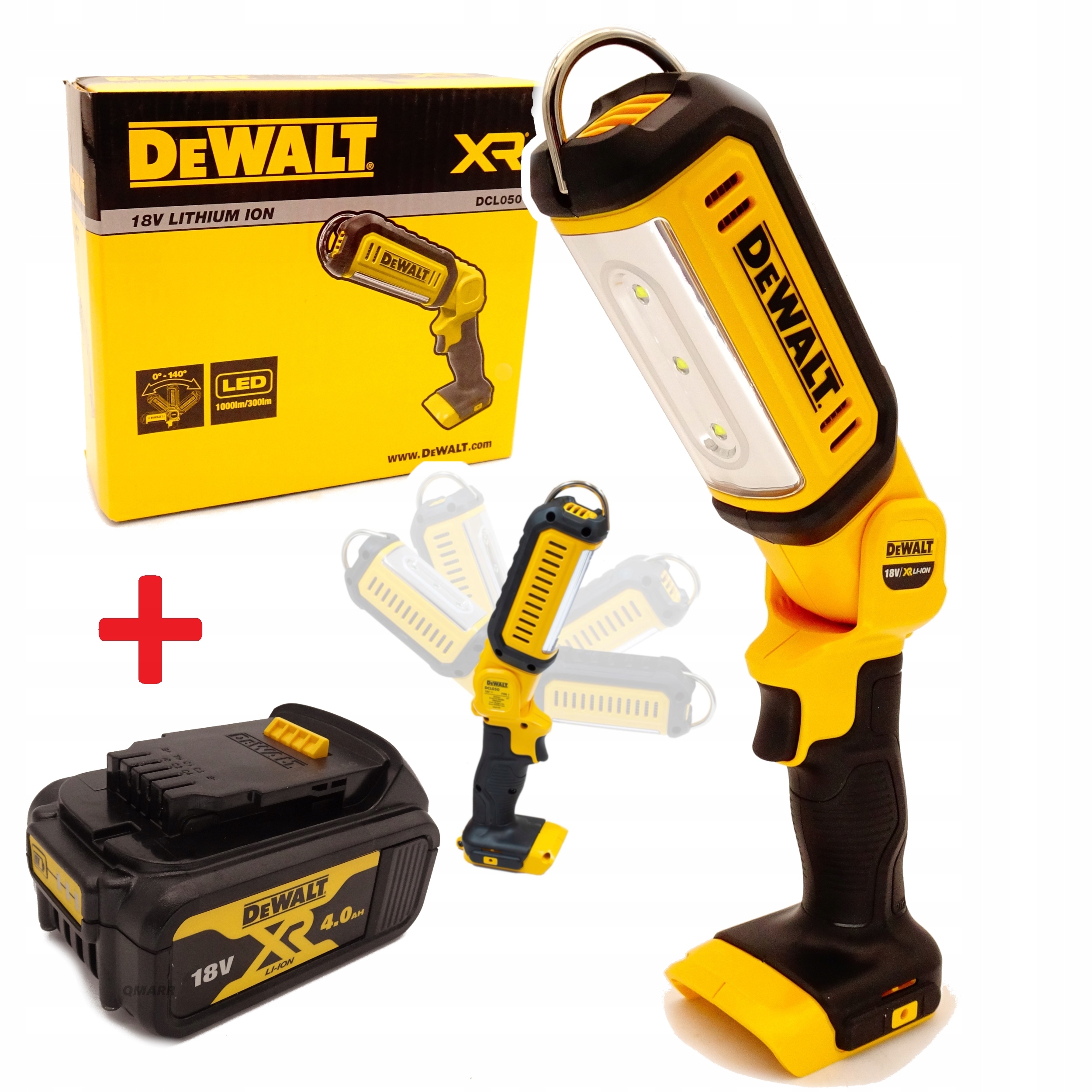 DeWALT DCL050 DCB182 4Ah 18V Baterka Akumulátorová lampa Led Xr 1000Lm