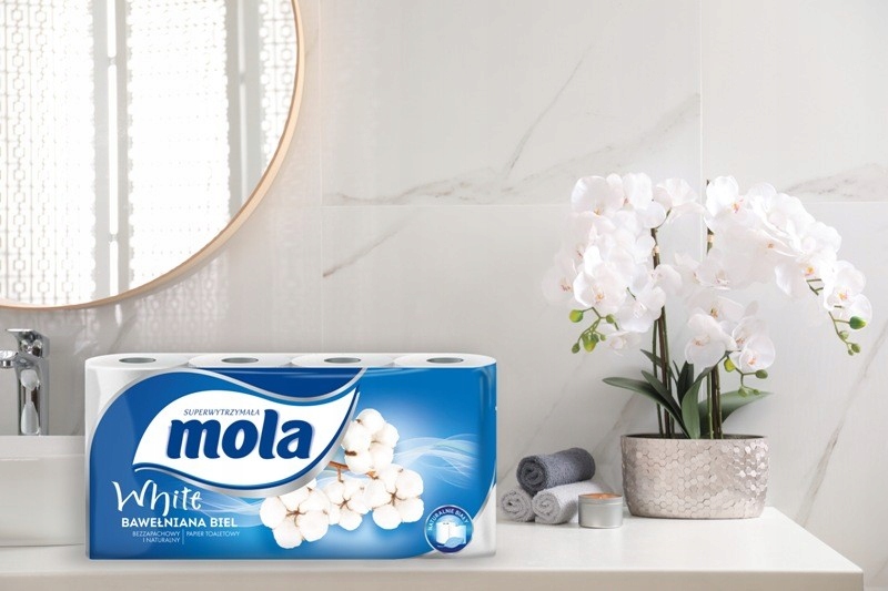 Papier Toaletowy Mola 8 Rolek White Bawełniana Biel Kod producenta Biały White
