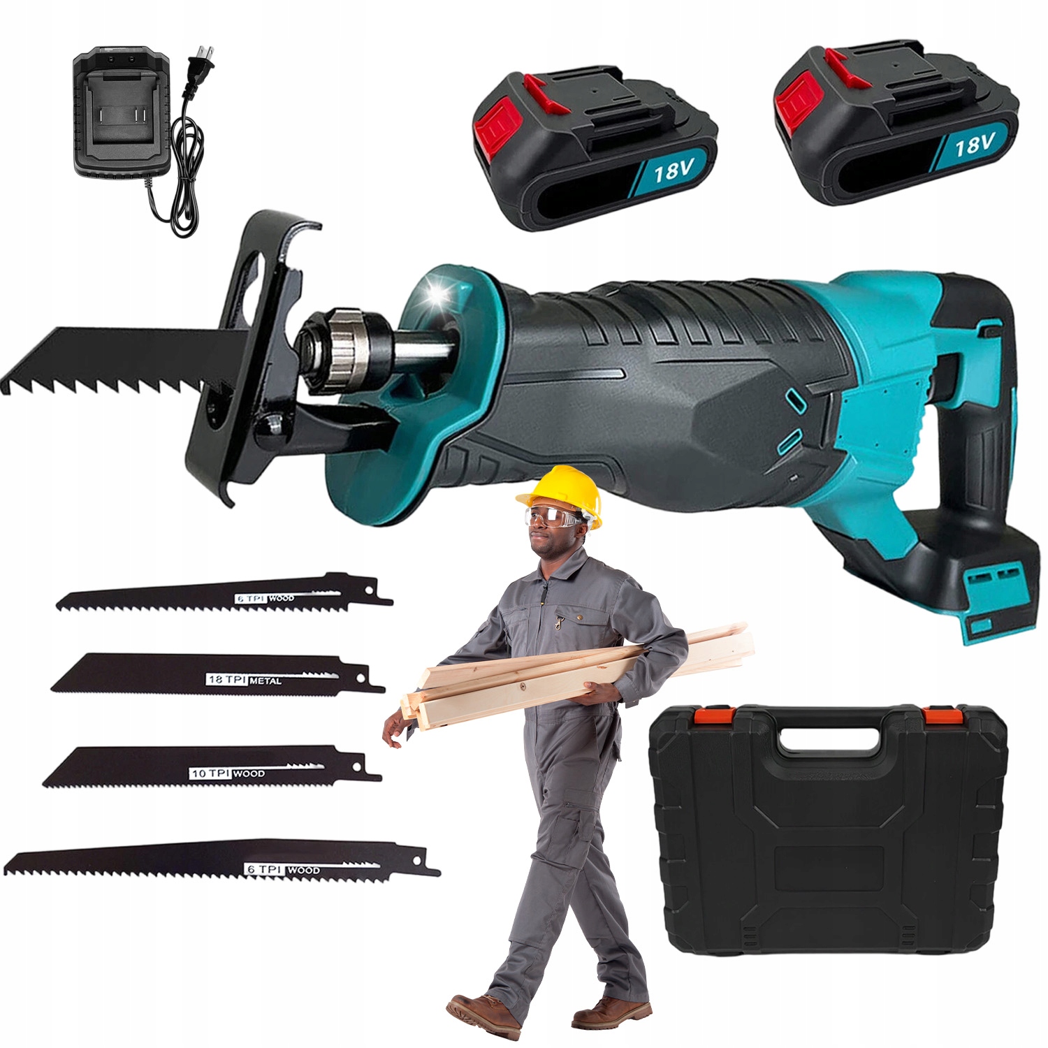 Bezdrátová Pila Ocaska Pila 18V 3000MAH 4 Nože Led Výkonná