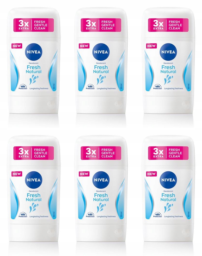 Nivea Antiperspirant v tyčince Natural 6x50 ml