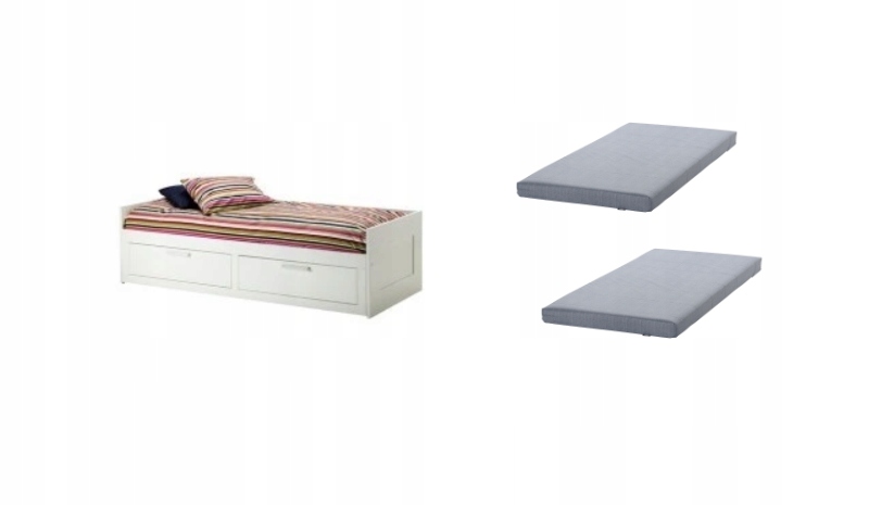 

Ikea Brimnes łóżko rozkładane szuflady 2 materace