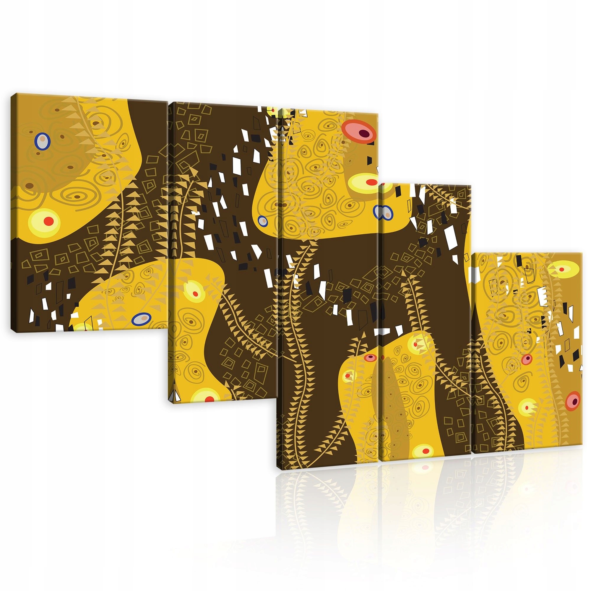 Obraz 170x100 modulárny polyp bez rámu Klimt zlato hnedý abstrakt