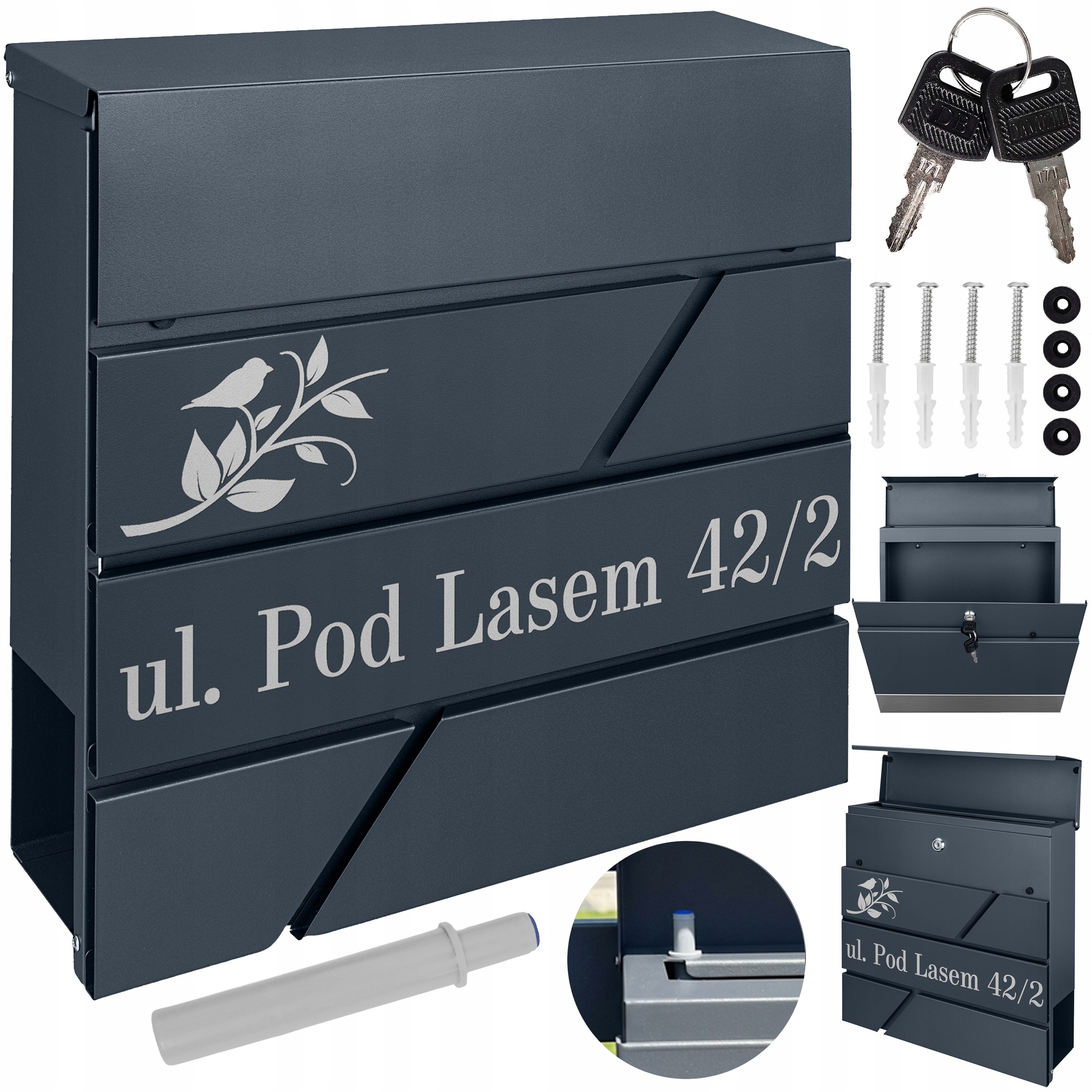 Poštovní Schránka Na Dopisy, Barva Antracit Vzor