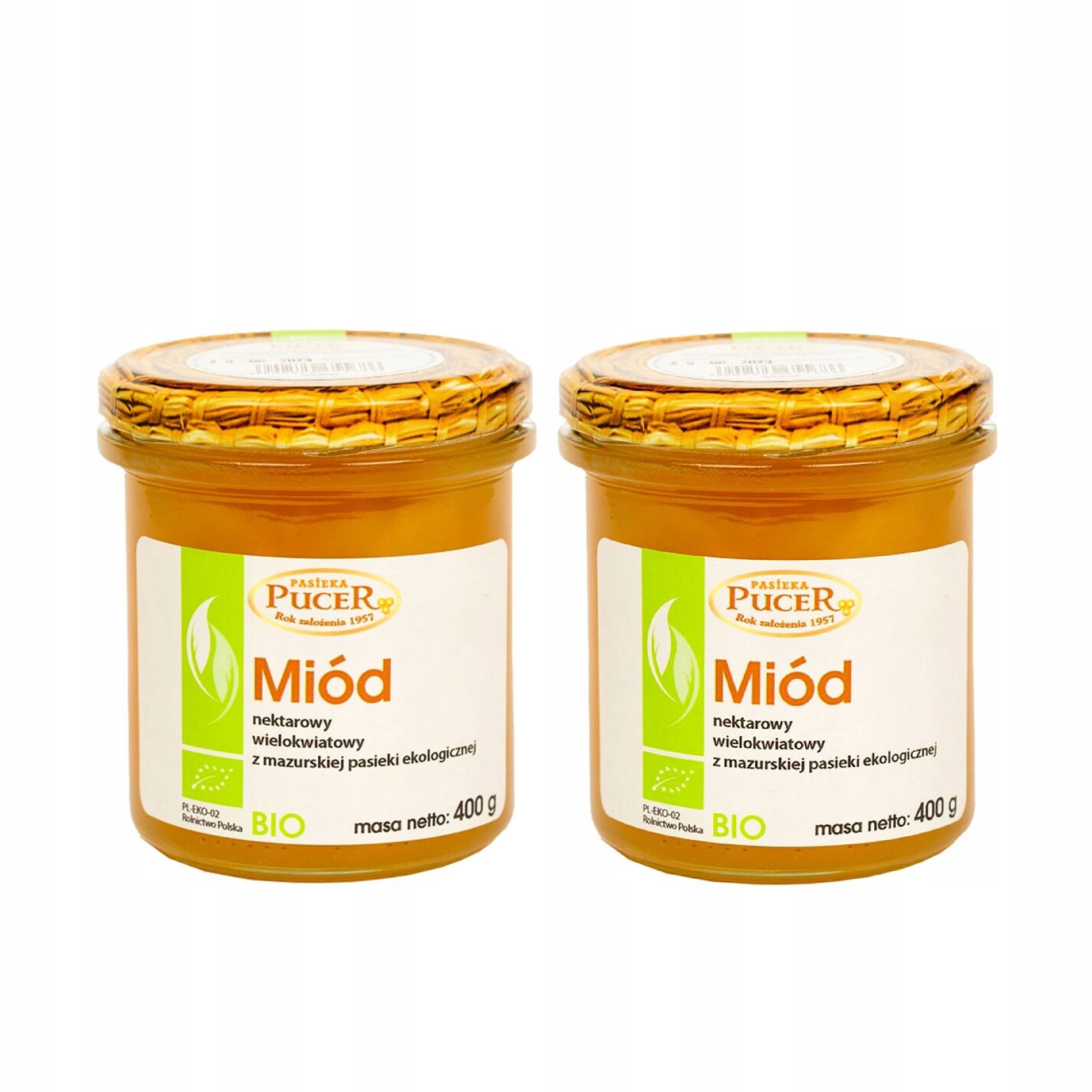 2x Miód Wielokwiatowy Bio 400 g Pasieka Pucer
