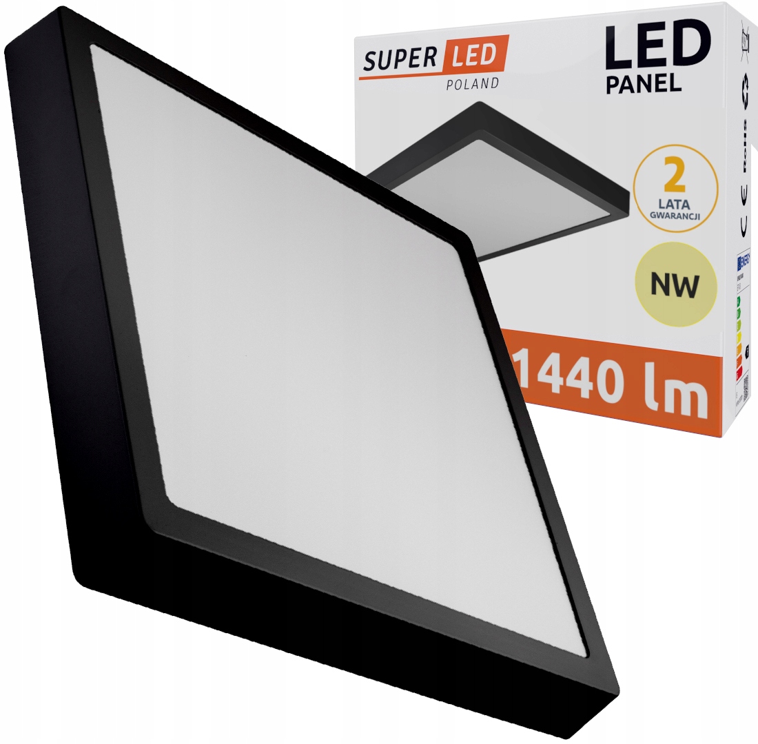 

Panel Plafon Led Natynkowy 18W CCD czarny SuperLED