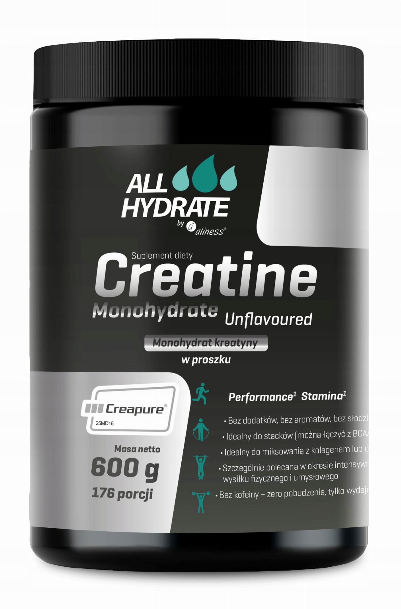 AllHydrate, Creatine (Creapure) 600 g, 176 porcí