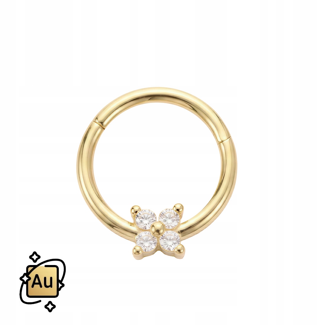 Zlatý ozdobný Clicker kolečko 14K Au 585 1,0/8 mm