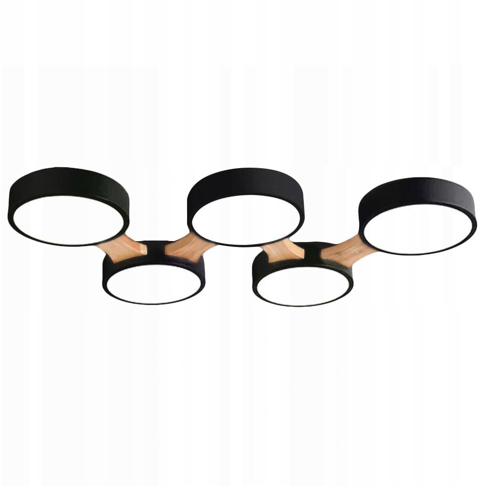 Moderná Stropná Lampa Black Stropné Svietidlo 5 Led Diaľkový Ovládač