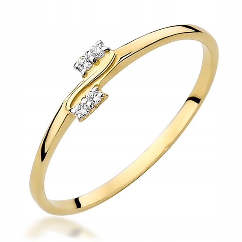 Výjimečný Zlatý Prstýnek 585 Brilianty 0,03 ct