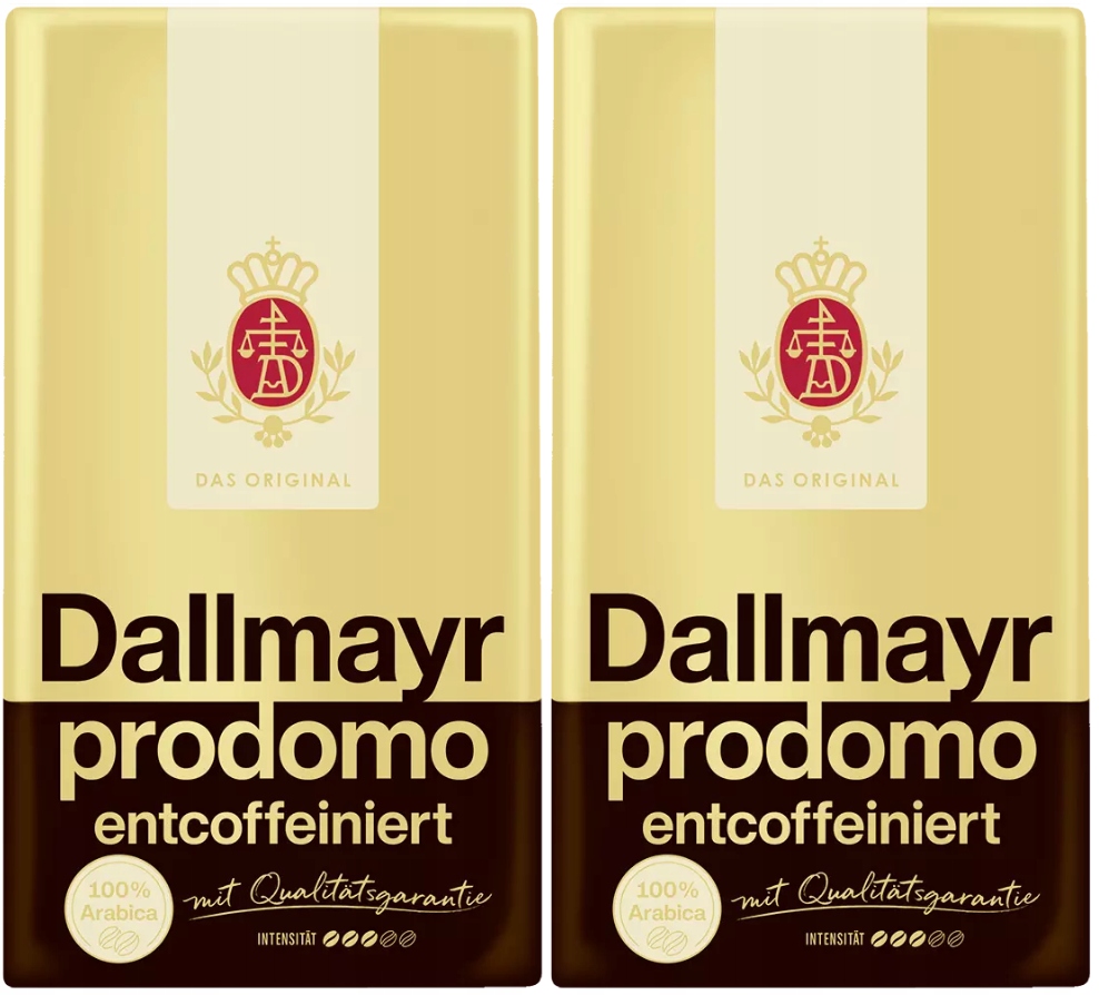 Levně Dallmayr Prodomo bezkofeinová mletá káva Arabica 2x500 g