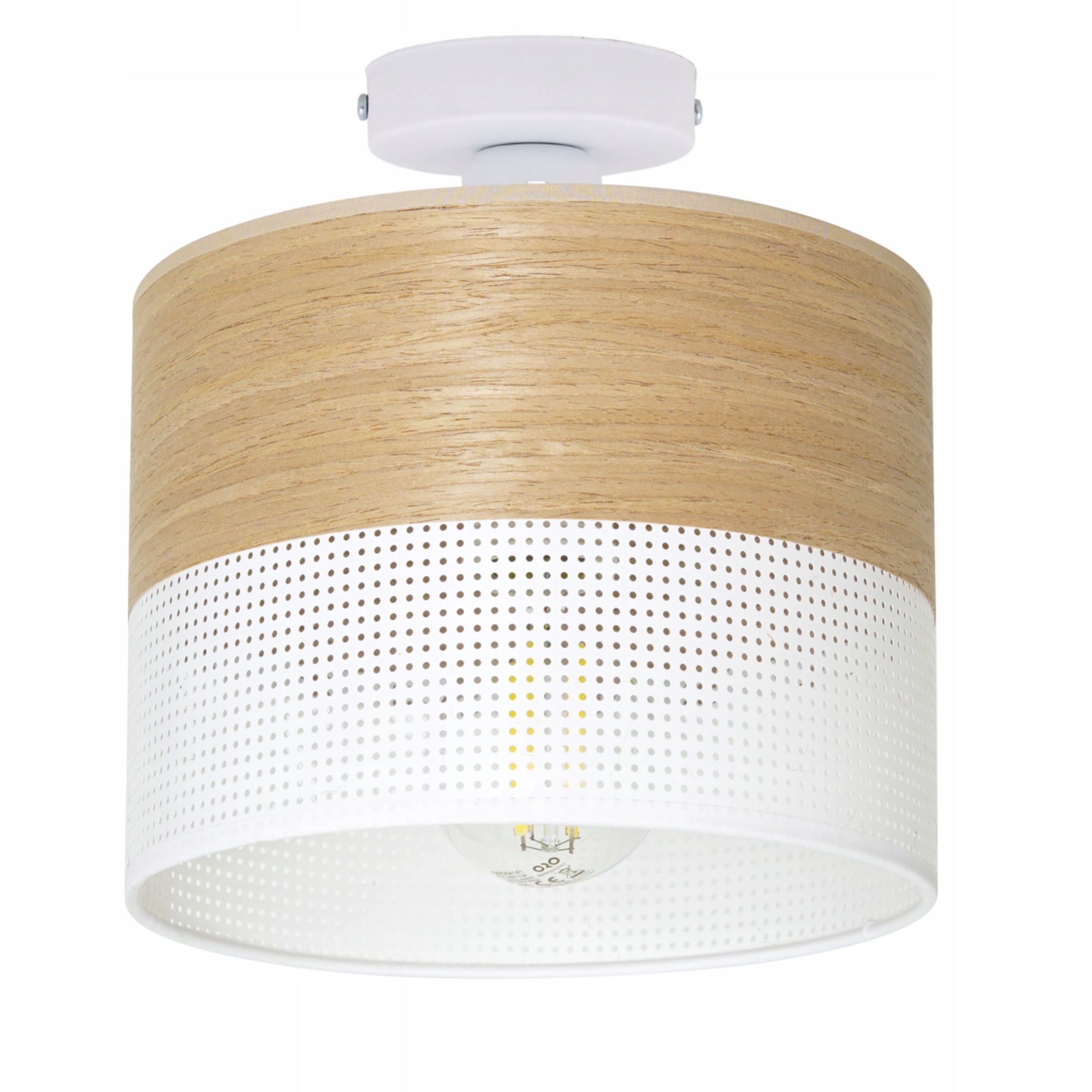 Stropní Svítidlo Stropní Svítidlo Ažurové Stínidlo S Dírkami Polská Lampa Bílá 20 CM