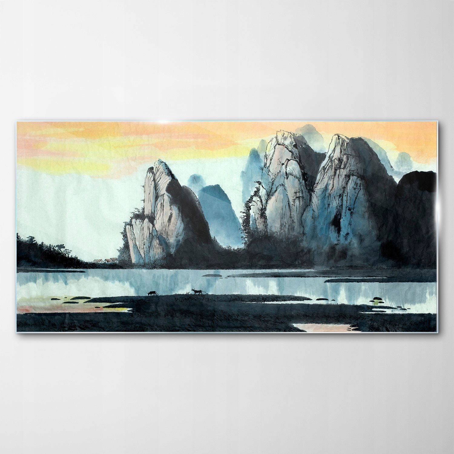 Tvrdený sklenený obraz Čína Hory Rieka 100x50