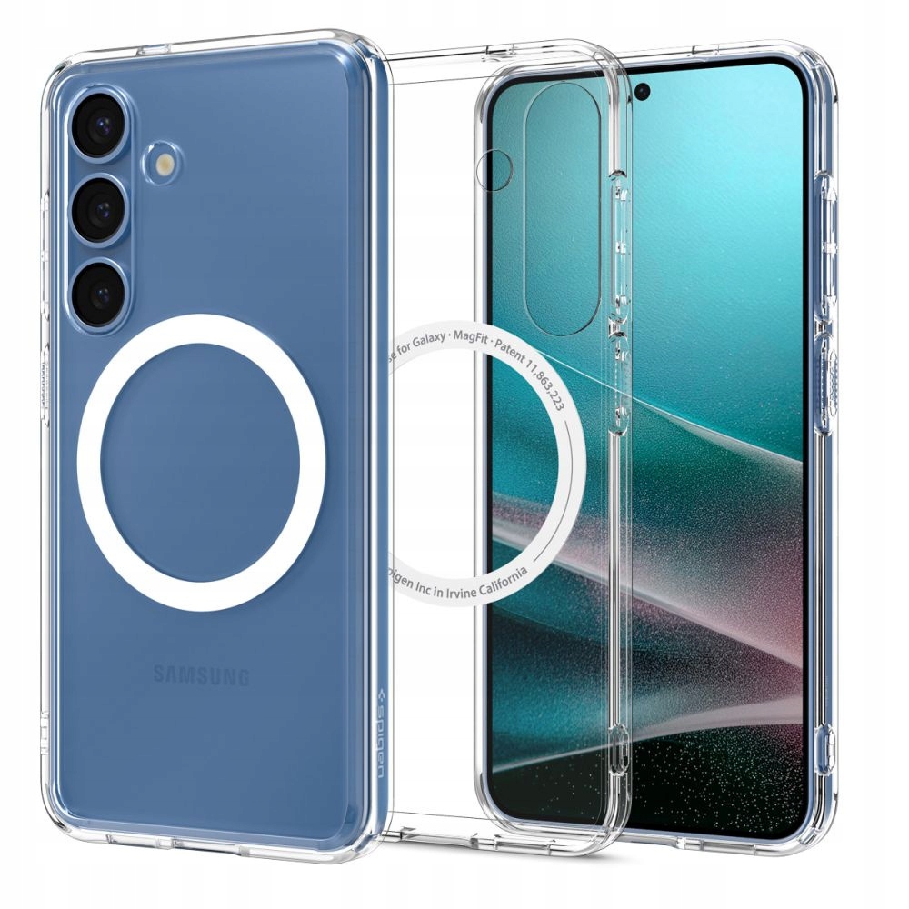 Spigen Ultra Hybrid Mag MagSafe krytka pro Samsung S25 Průhledná Bílá