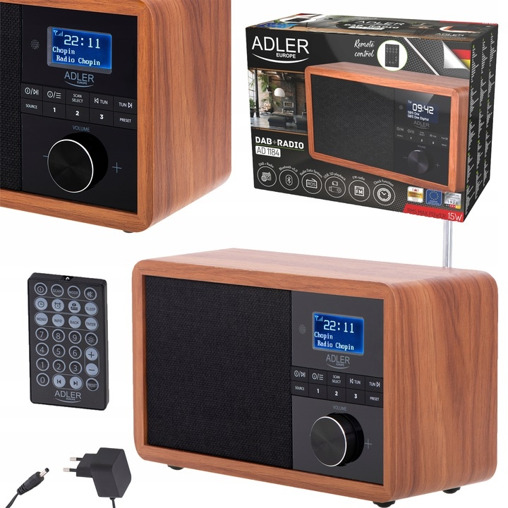 Retro Kuchyňské Rádio Bluetooth Fm Dab+ Usb LCD Výkon