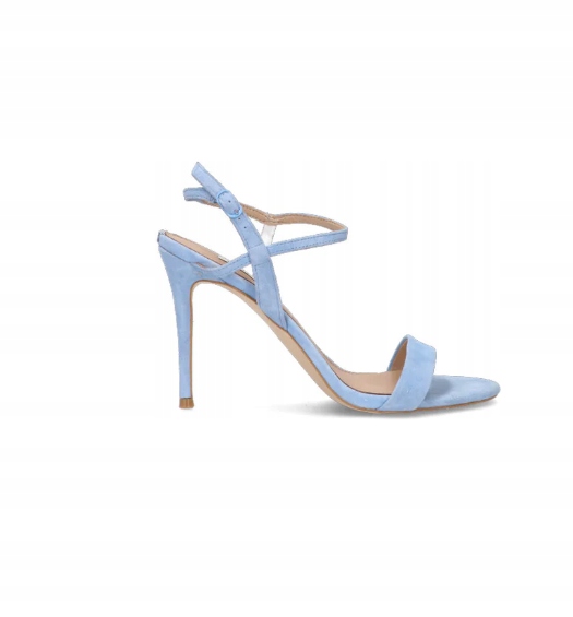 Guess Modré Lakované Sandály Na Podpatku S Městskými Pásky 36 Gpa