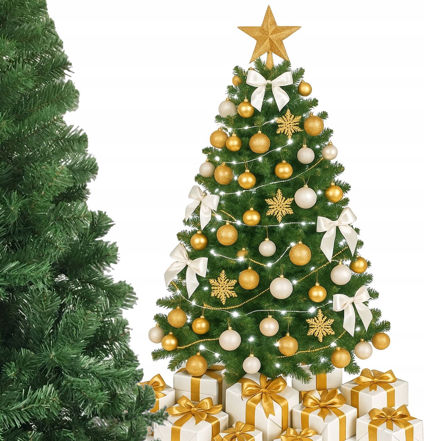 umelý vianočný stromček 150 cm Klasická prírodná Jedľa s automatickým stojanom