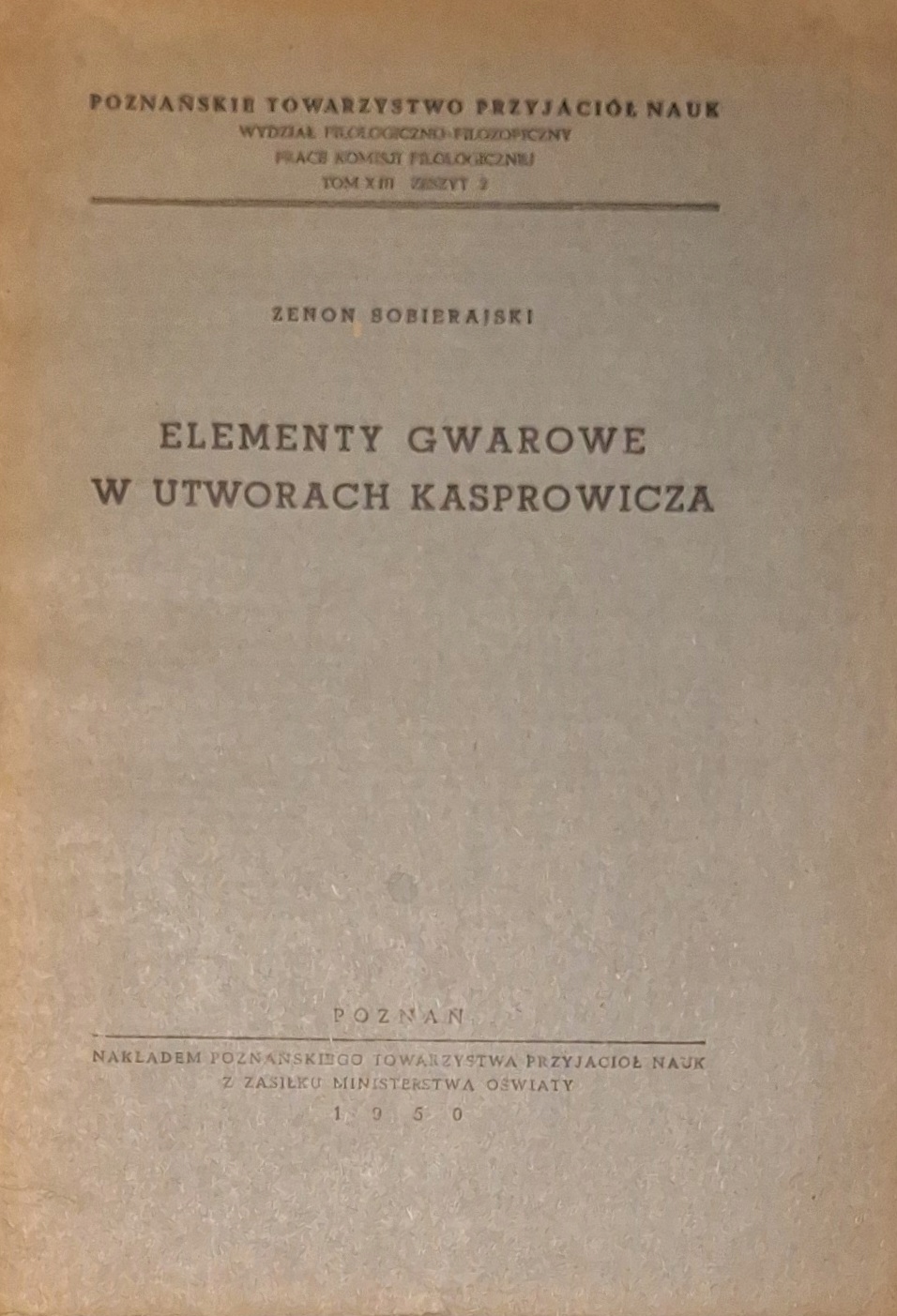 Sobierajski Elementy gwarowe w utworach Kasprowicza