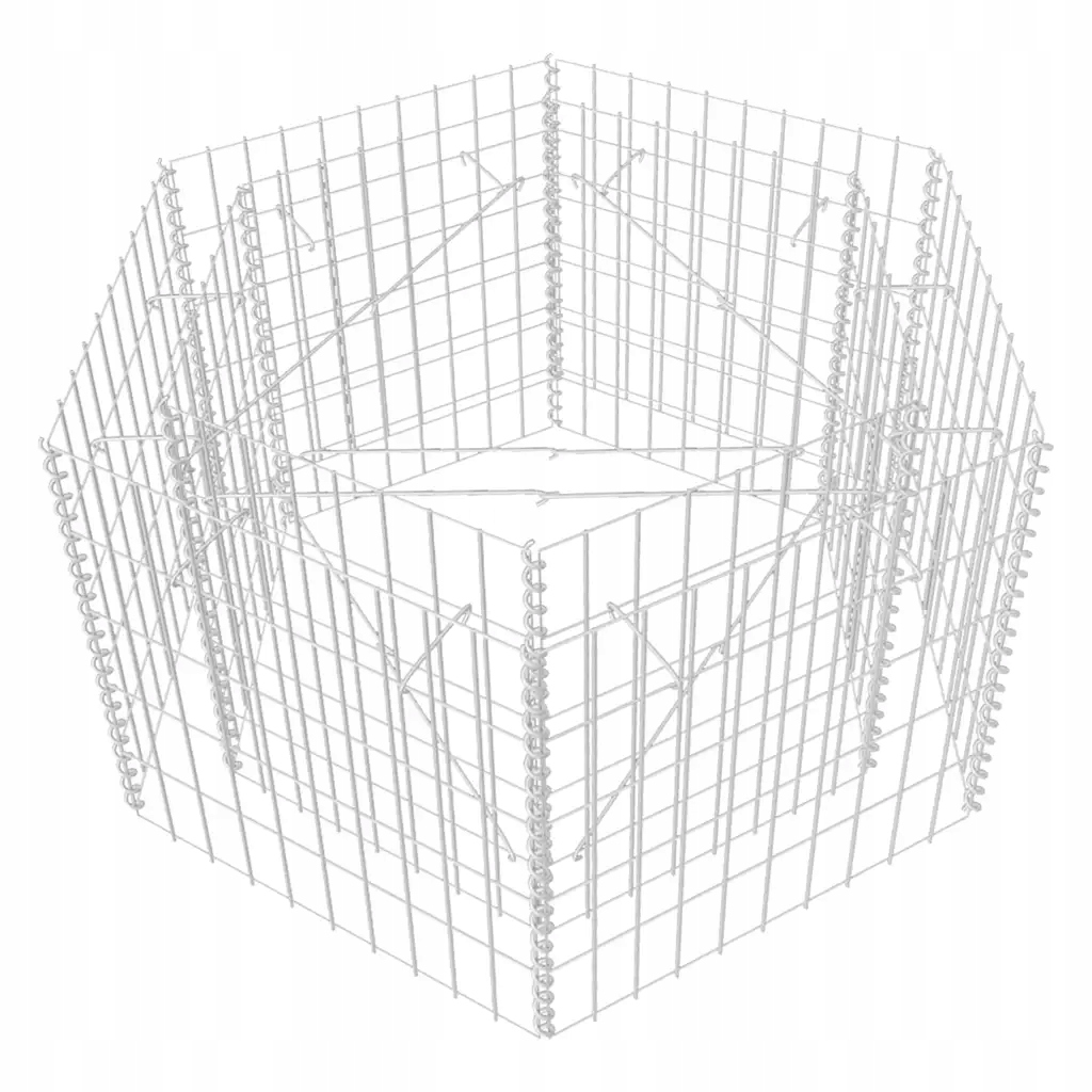 Gabionový květináč Galvanizovaný 100x90x50 cm Stříbrný