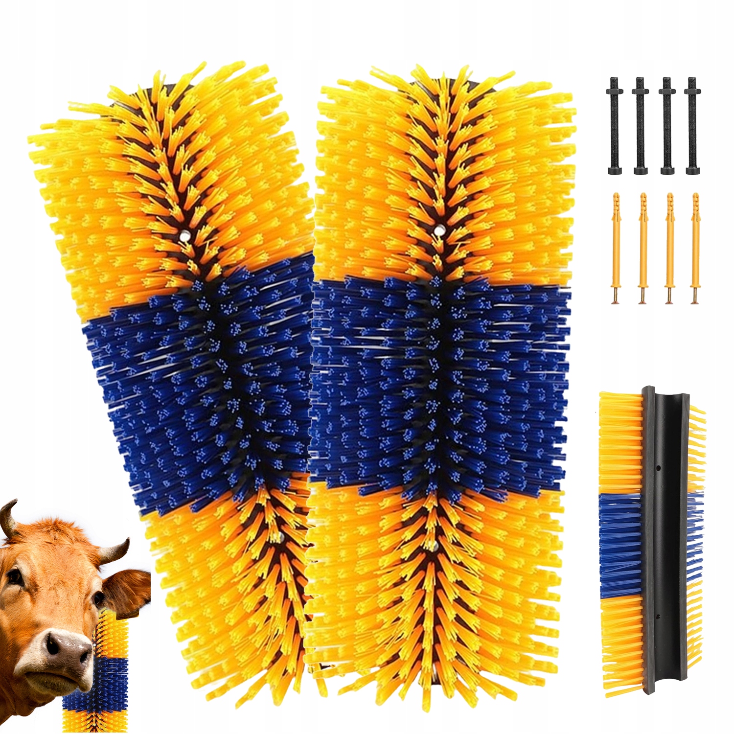 Kartáče Pro Dobytek A Koně Modro-žluté S Příslušenstvím