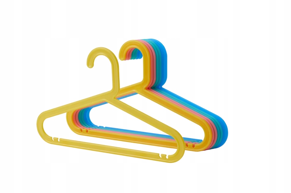 IKEA Bagis wieszaki dziecięce kolorowe 8szt.