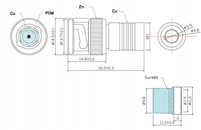 Wtyk BNC kompresyjny RG59 Złącza inne