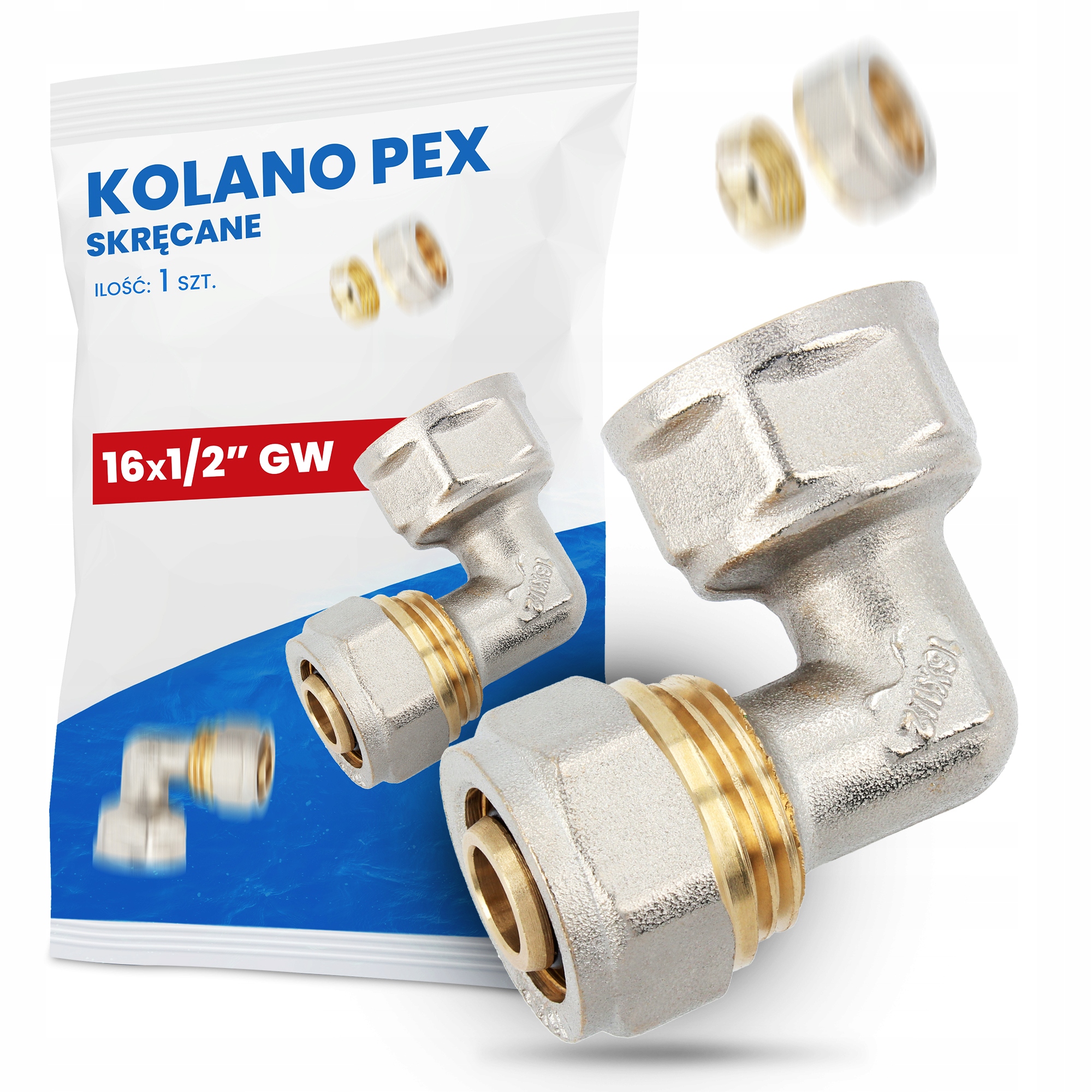 

Kolano Skręcane Rur Pex Alupex Złączka 16x1/2 Gw