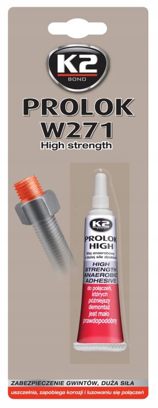 

K2 Prolok High Klej do gwintów śrub duża siła