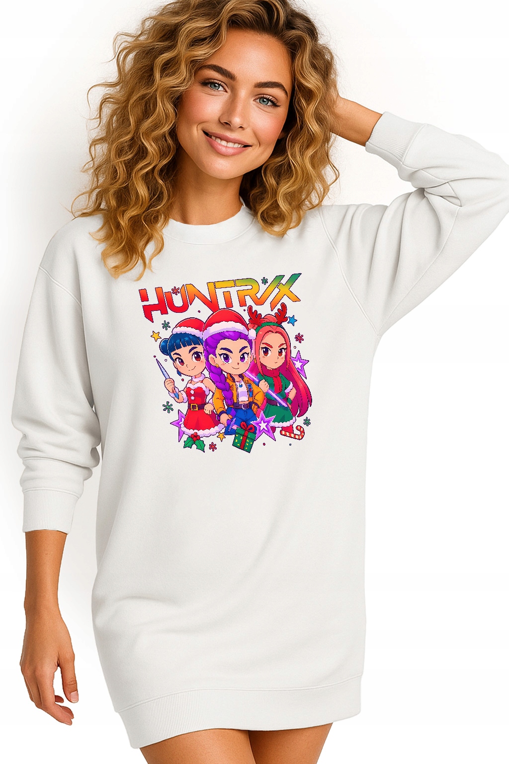 Mikina Vánoční Oversize Šaty Huntrix Dárek K Vánocům L