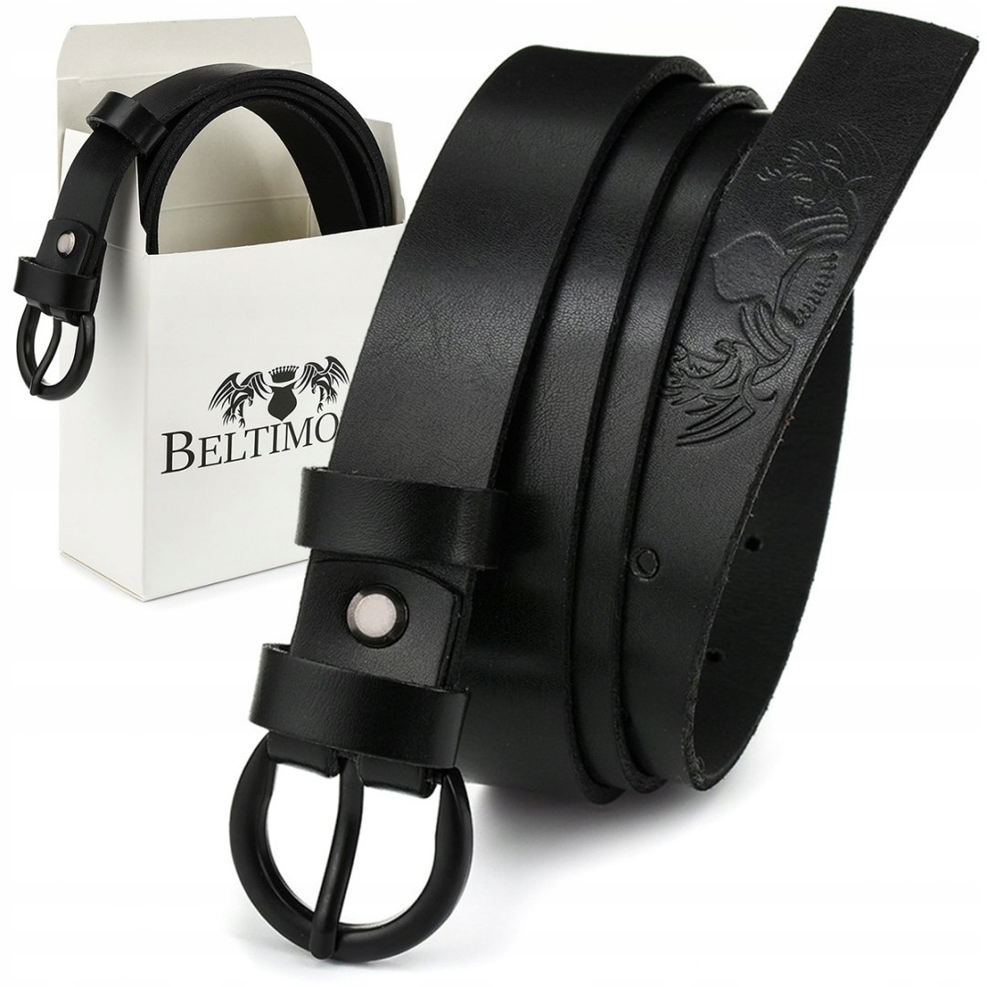 

Beltimore skórzany damski pasek 2,5 cm czarny A65