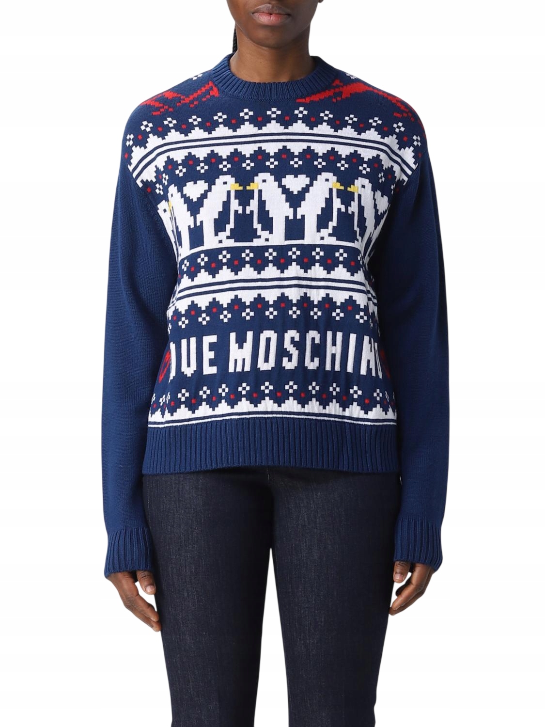 Dámský svetr Love Moschino, tmavě modrý, velikost 38