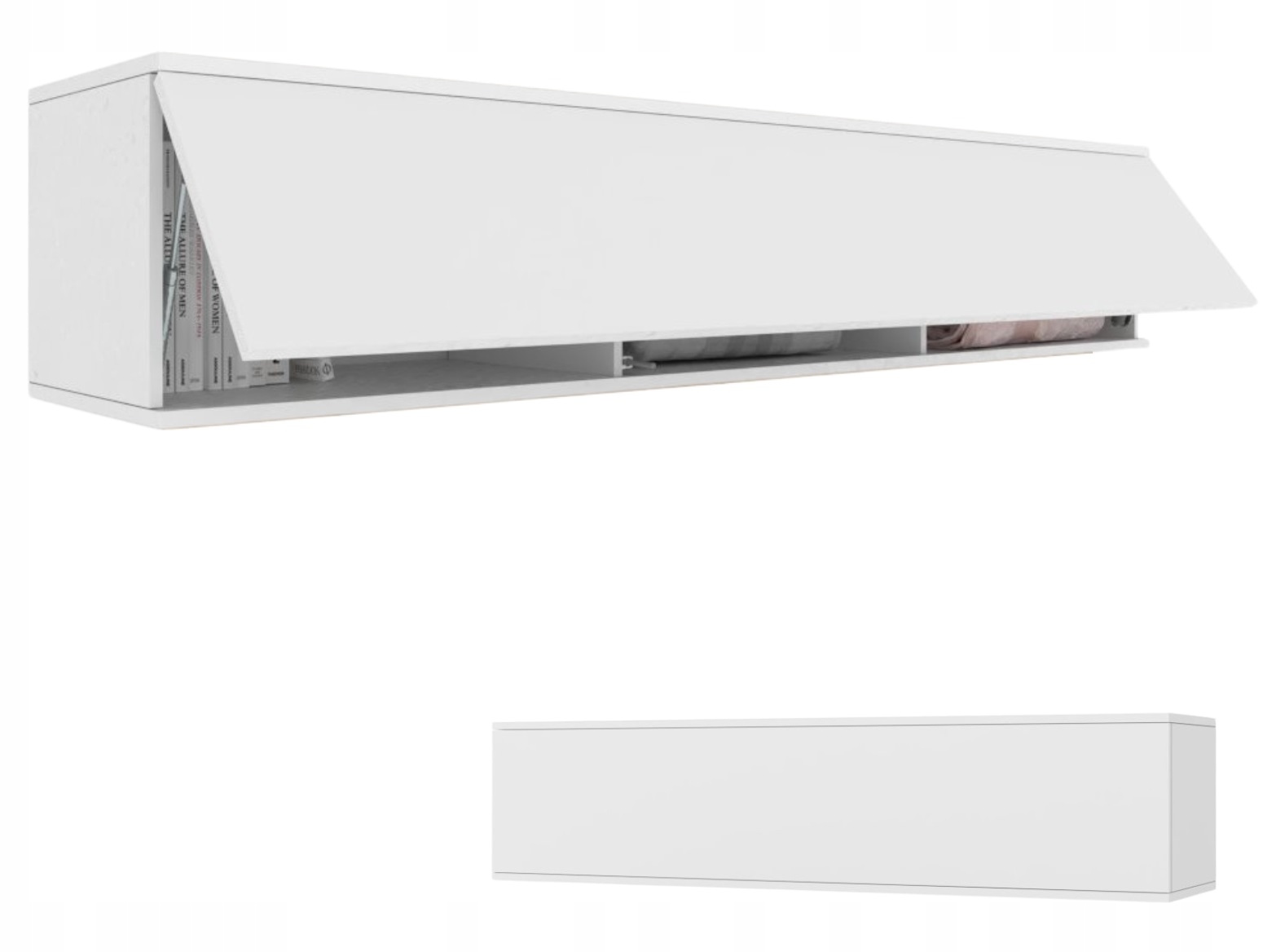 Wisząca Szafka Pozioma RTV Komoda SIMPLY UP Biały Mat 160