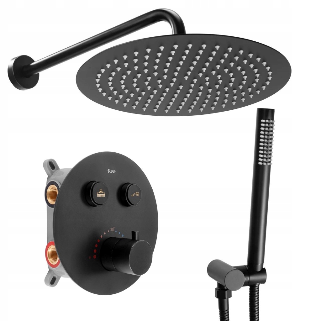 Súprava na striekanie čierna matná Box, Termostat (REA-P8549) /sm/