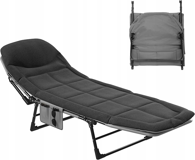 Itahome Leżak ogrodowy składany z materacem 200 kg