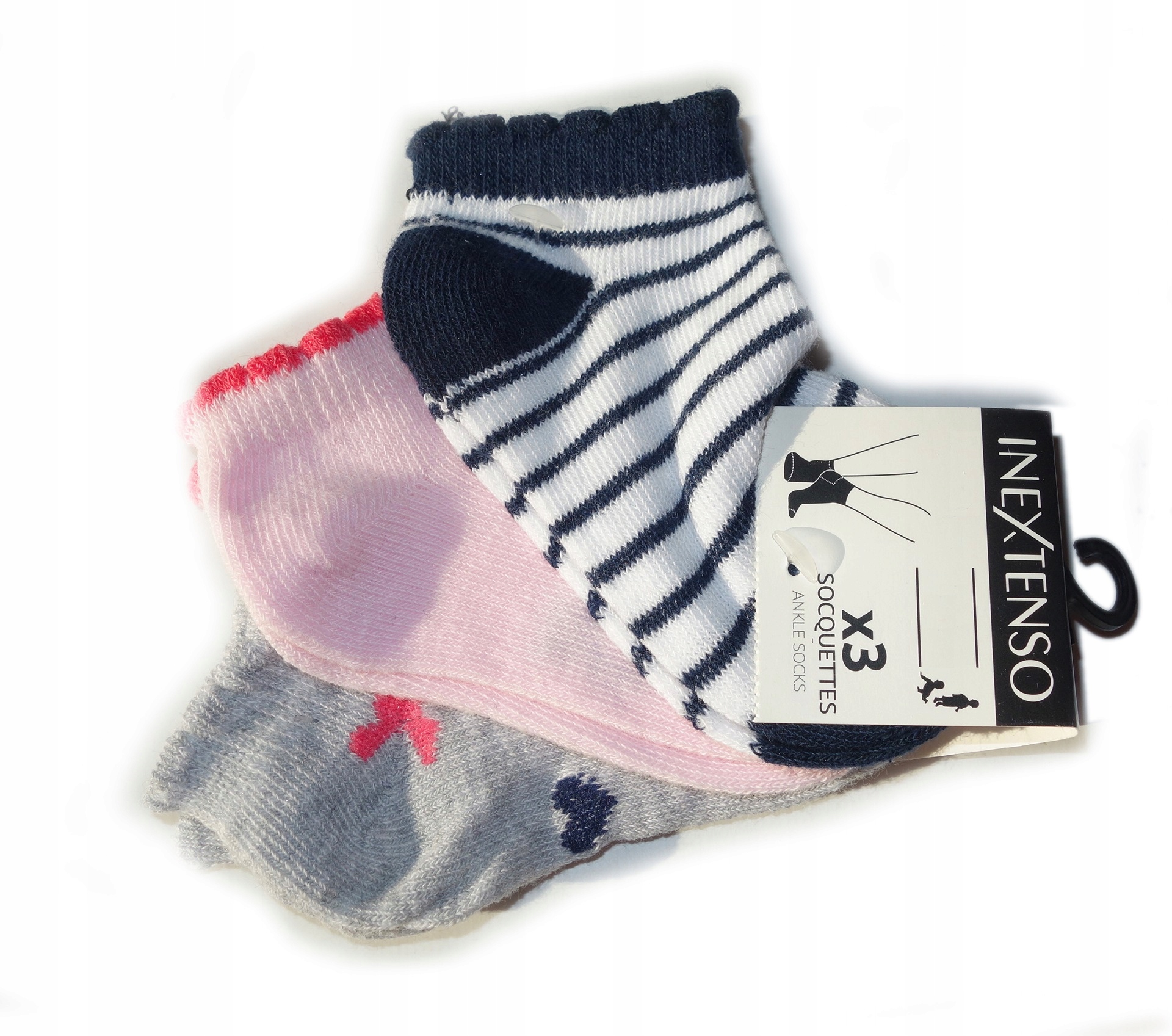 

3 Pack Krótkie Skarpetki Dziewczęce Socks 21/23
