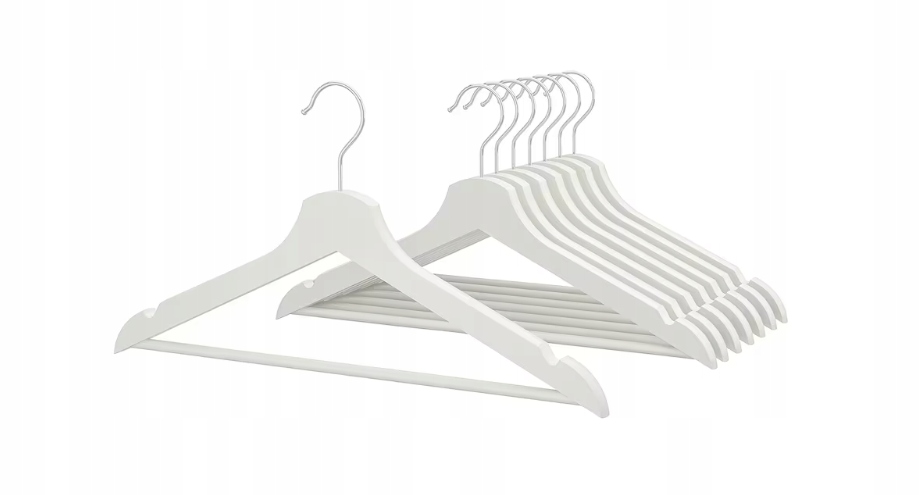 

Wieszak drewniany wieszaki na ubrania 18 szt białe