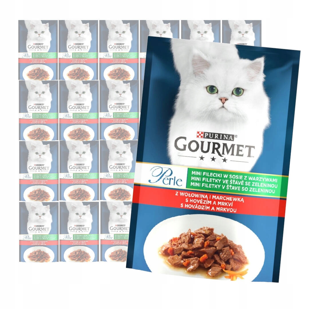 Levně Purina Gourmet Perle Mini Filety S Hovězím V Pro Kočky Krmivo