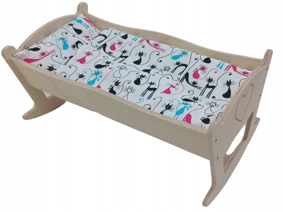 KOŁYSKA DLA LALEK DUŻA GRAWER. POŚCIEL BAWEŁNIANA